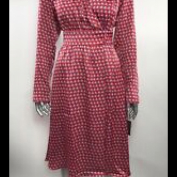 Halogen Red and Pink Printed Wrap Dress - Picture 6 of 6